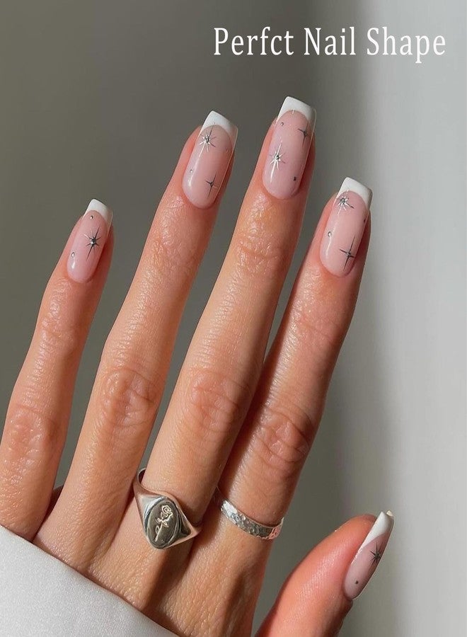 Lifextol 240pc Square Gel Nail Tips Short Fake Nails for Press on Nails White Acrylic Nails Tips, 12 Sizes Half Cover Nail tips Square Soft Gel Nail Tips False Nails Extension Artificial Fingernail - Image 3